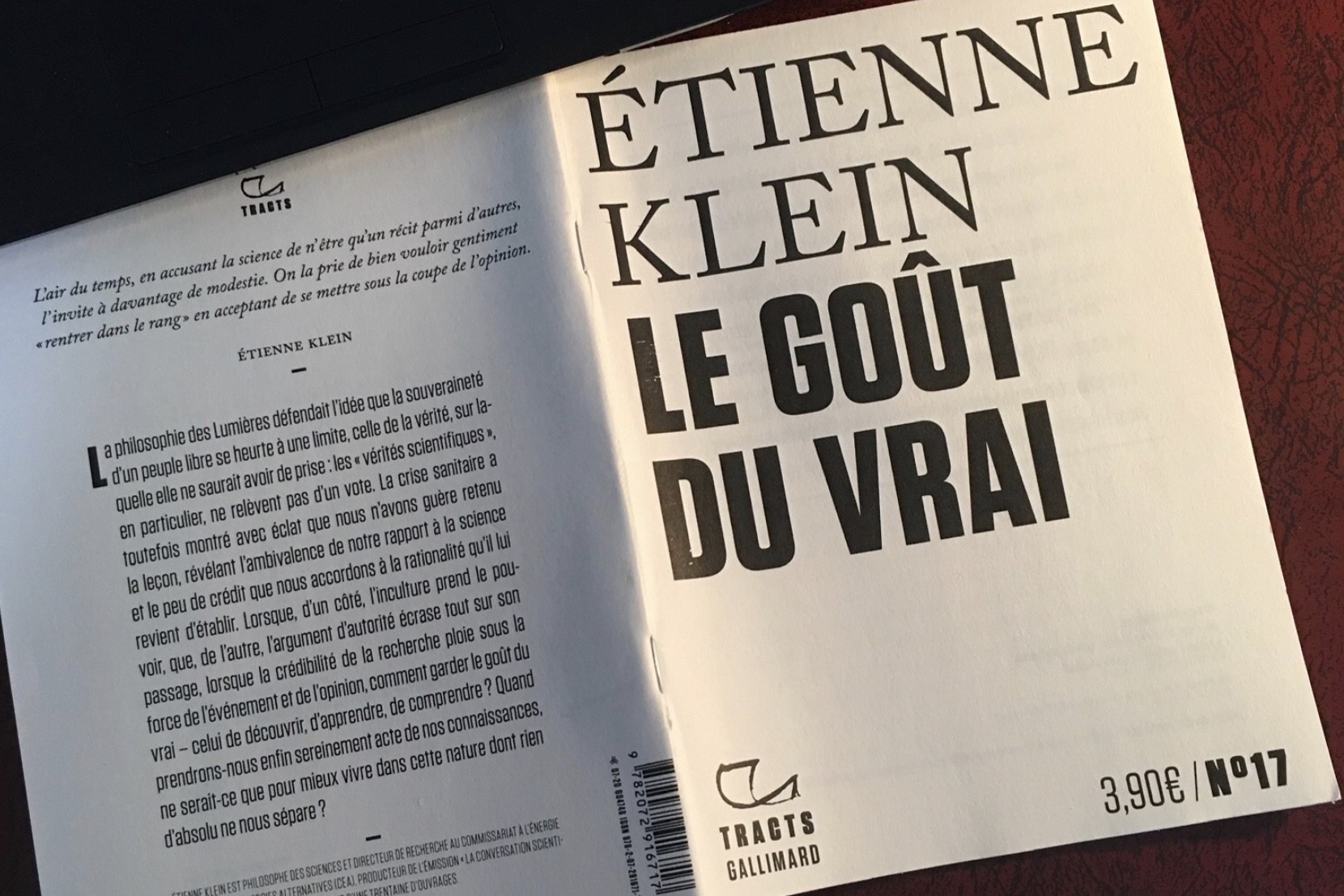 Le goût du vrai, essai d'Etienne Klein